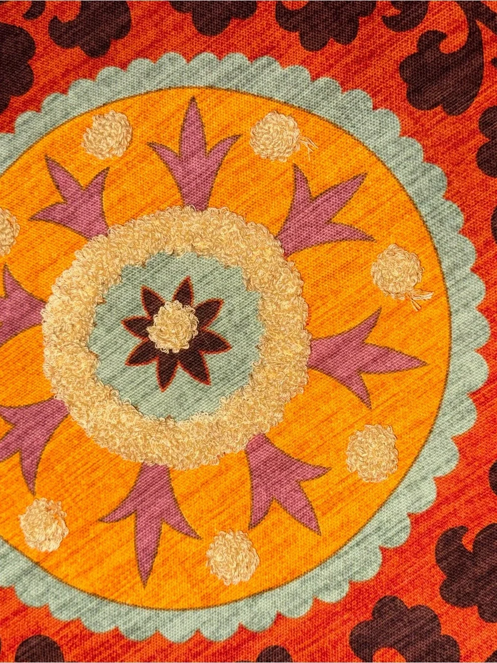 Vibrant Orange Floral Medallion Comfort Set